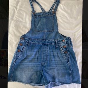 Madewell Short Overalls in Ortega Wash
